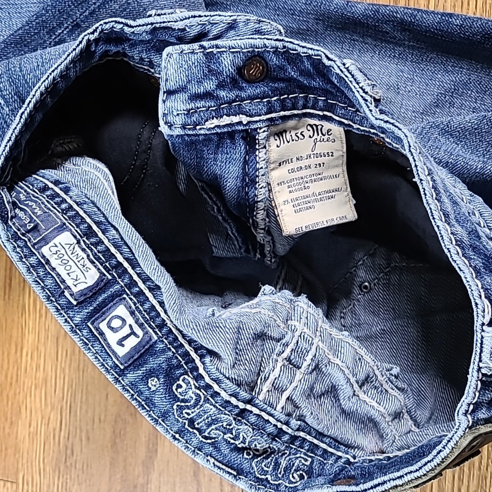 MISS ME VITAGE 10x26 GIRLS JK7066S2 SKINNY, MEDIUM FADED WASH DENIM BLUE JEANS - Picture 6 of 8